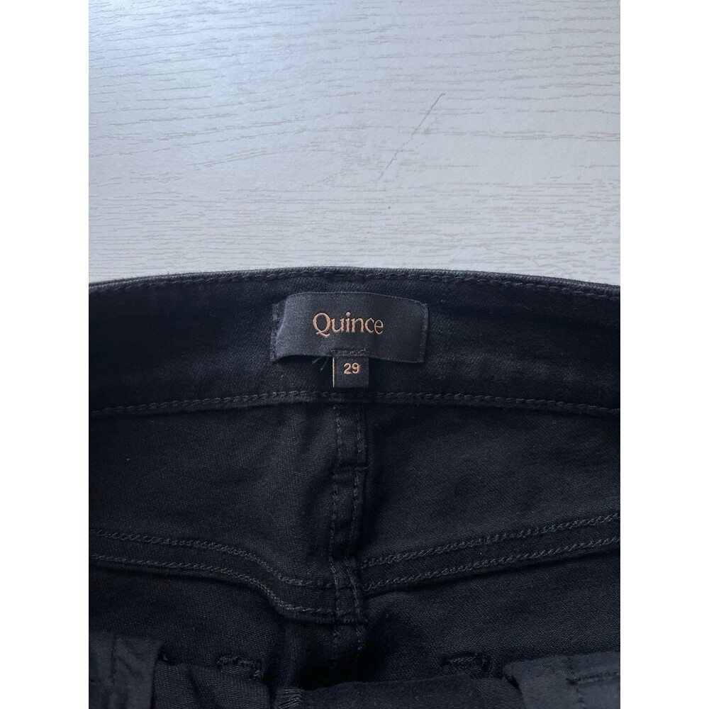 NEW Quince Bella Stretch High Rise Straight Jeans In Black Size 29 Ankle Length - Picture 6 of 9